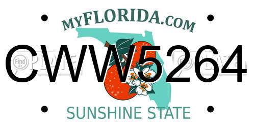 CWW5264 Florida License Plate