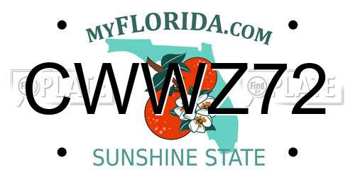 CWWZ72 Florida License Plate