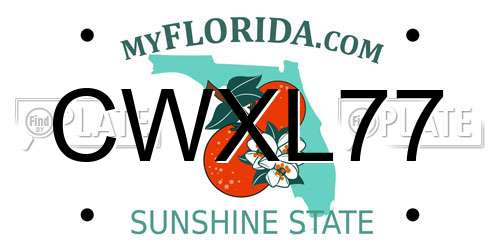 CWXL77 Florida License Plate