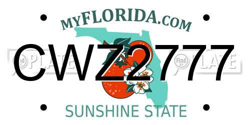CWZ2777 Florida License Plate