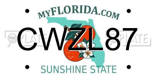 CWZL87 Florida License Plate