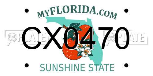 CX0470 Florida License Plate