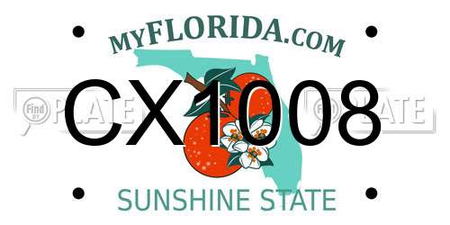 CX1008 Florida License Plate