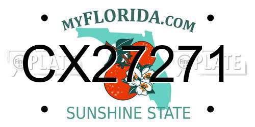 CX27271 Florida License Plate