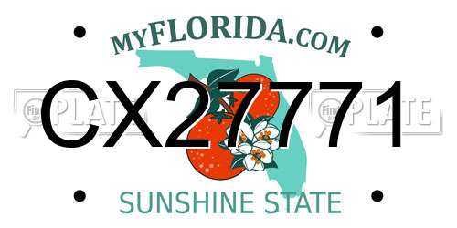 CX27771 Florida License Plate