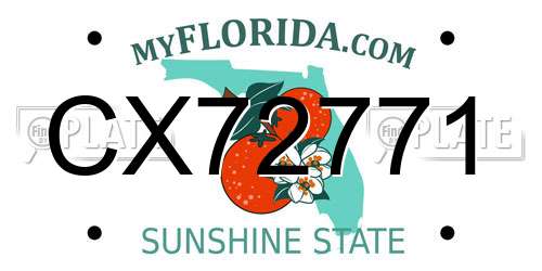 CX72771 Florida License Plate