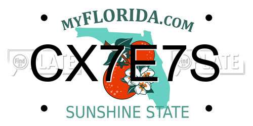CX7E7S Florida License Plate