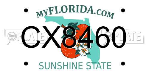 CX8460 Florida License Plate
