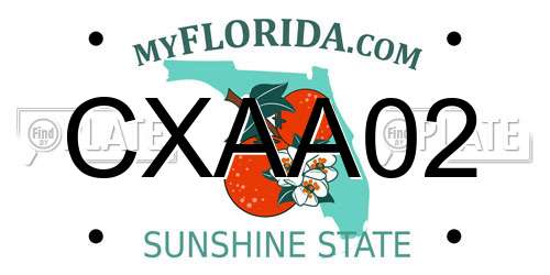 CXAA02 Florida License Plate