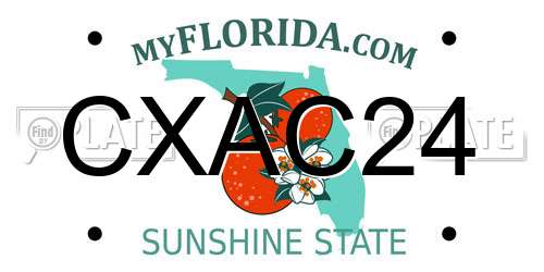 CXAC24 Florida License Plate