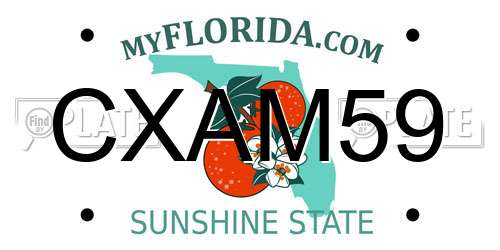 CXAM59 Florida License Plate