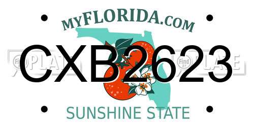 CXB2623 Florida License Plate