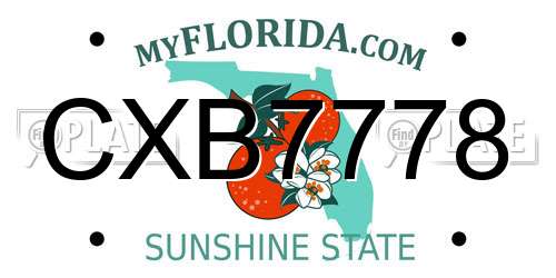 CXB7778 Florida License Plate