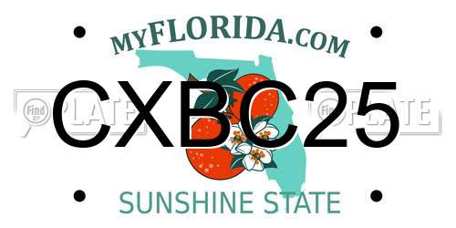 CXBC25 Florida License Plate