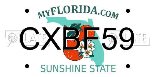 CXBF59 Florida License Plate
