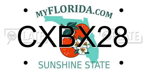 CXBX28 Florida License Plate