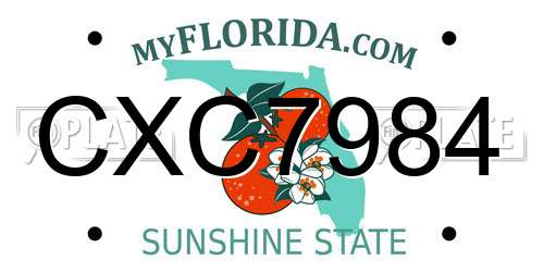 CXC7984 Florida License Plate