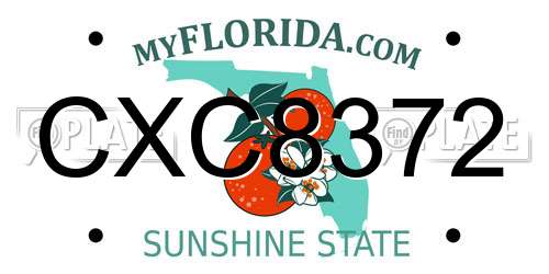 CXC8372 Florida License Plate