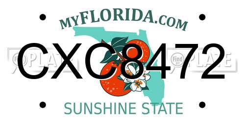 CXC8472 Florida License Plate