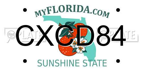 CXCD84 Florida License Plate