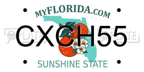 CXCH55 Florida License Plate