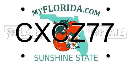 CXCZ77 Florida License Plate
