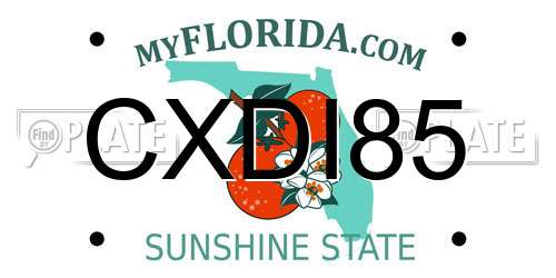 CXDI85 Florida License Plate