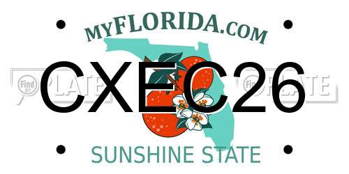 CXEC26 Florida License Plate