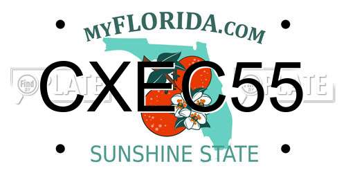 CXEC55 Florida License Plate