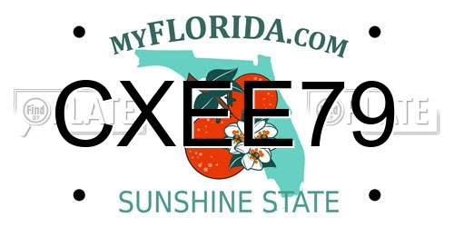 CXEE79 Florida License Plate