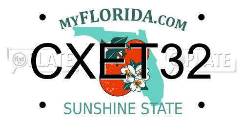 CXET32 Florida License Plate