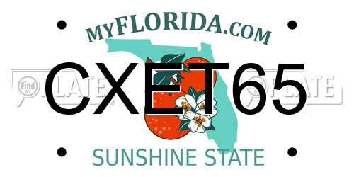 CXET65 Florida License Plate
