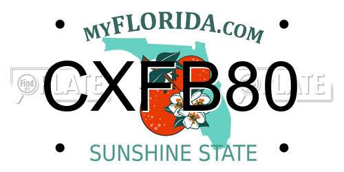 CXFB80 Florida License Plate
