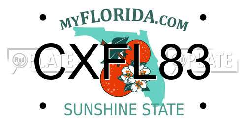 CXFL83 Florida License Plate
