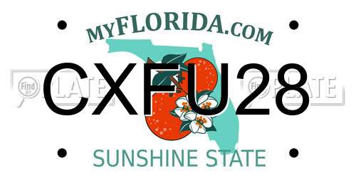 CXFU28 Florida License Plate
