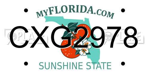 CXG2978 Florida License Plate