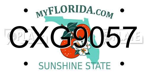 CXG9057 Florida License Plate
