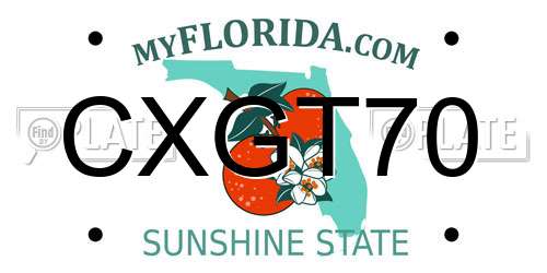 CXGT70 Florida License Plate