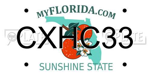 CXHC33 Florida License Plate