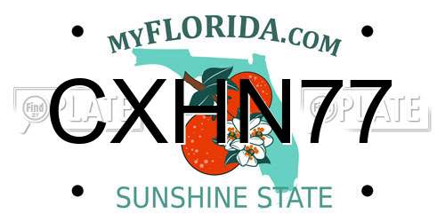 CXHN77 Florida License Plate