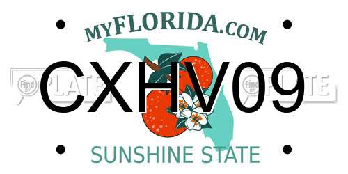 CXHV09 Florida License Plate