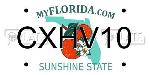 CXHV10 Florida License Plate
