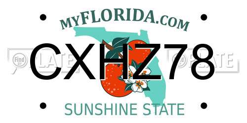 CXHZ78 Florida License Plate