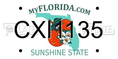 CXI1135 Florida License Plate