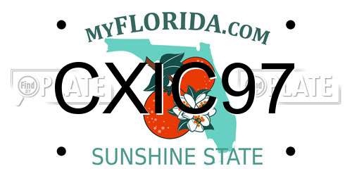 CXIC97 Florida License Plate