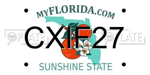 CXIF27 Florida License Plate