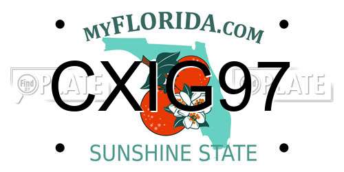 CXIG97 Florida License Plate