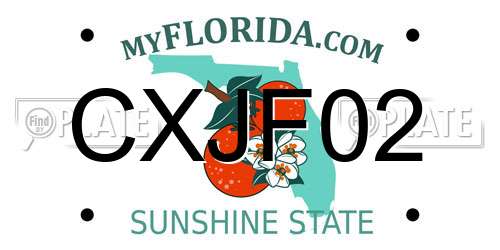 CXJF02 Florida License Plate