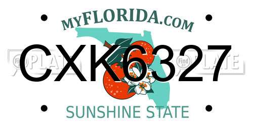 CXK6327 Florida License Plate