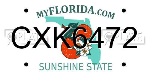 CXK6472 Florida License Plate